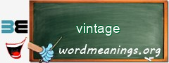 WordMeaning blackboard for vintage